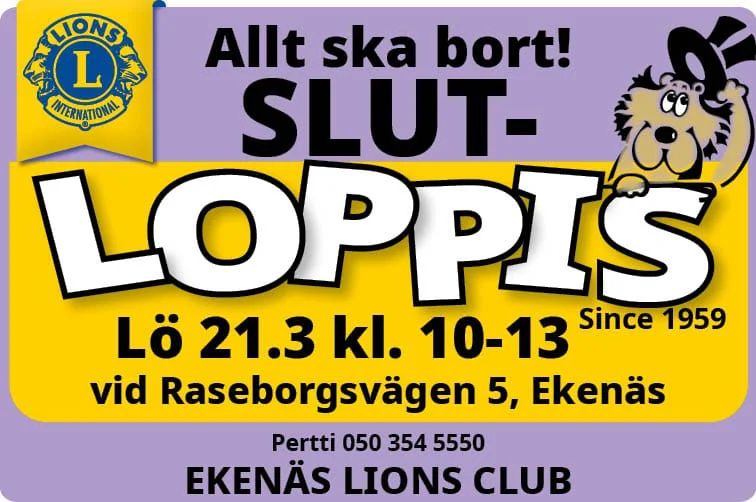 Lions Club Ekenäs slutloppis annons