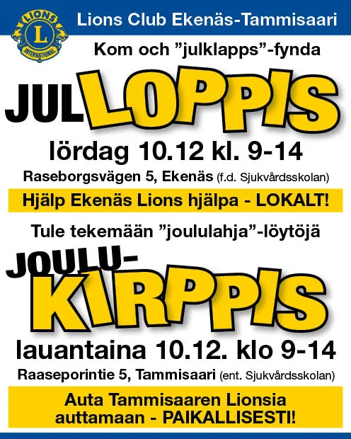 Lions julloppis 2022 annons